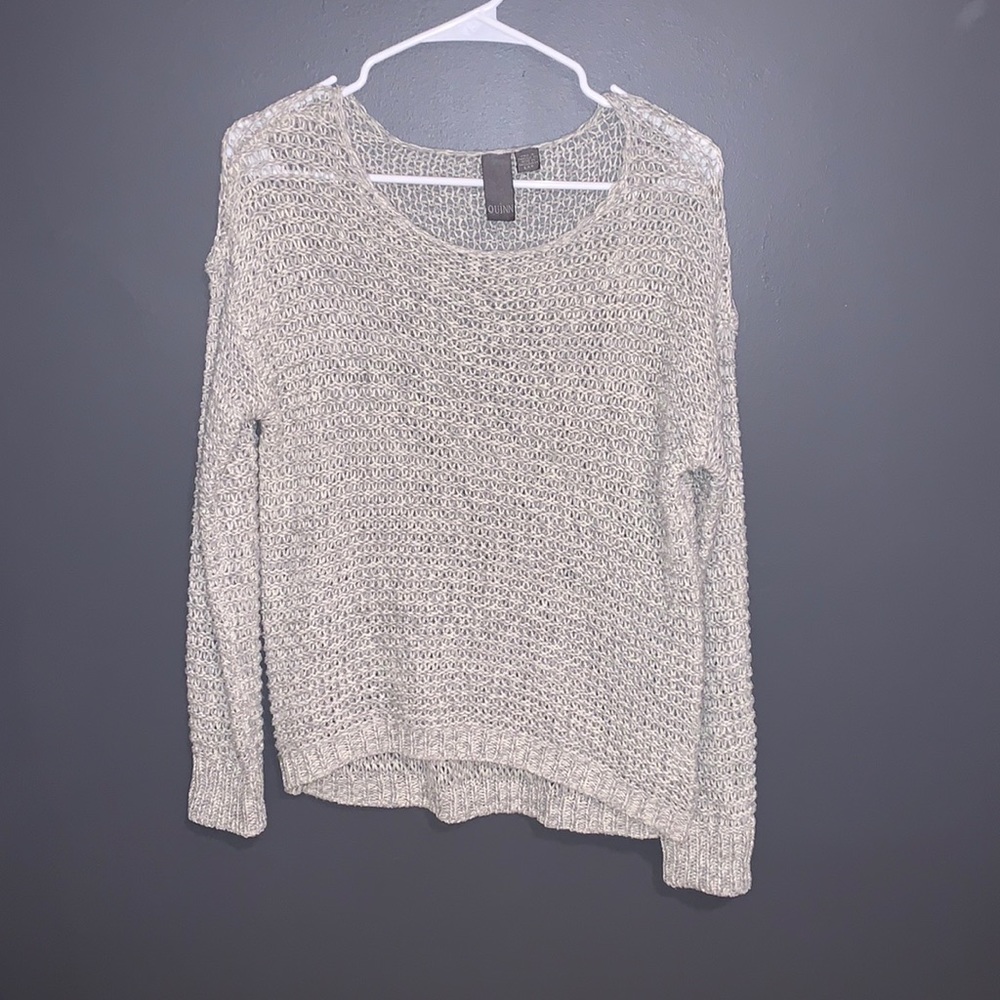 Grey Crocheted Sweater